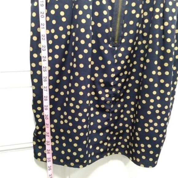 ASOS Navy & Yellow Polka Dot Short Sleeve Dress With Pockets Size L - Picture 7 of 13